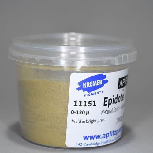 11151 Epidote Greenish Kremer Pigment, 100g plastic container