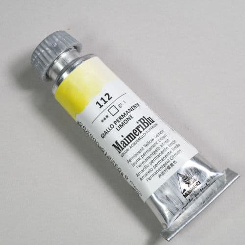 112 Permanent Yellow Lemon Maimeri Blu Watercolor, 12ml tube.