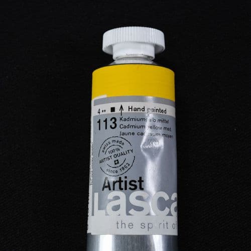 113 Cadmium Yellow Medium.  Lascaux Artists' Acrylic, 45ml tube