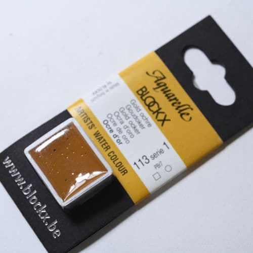 113 Gold Ochre Blockx Watercolour Half Pan. 10% off (Discount applied at checkout).