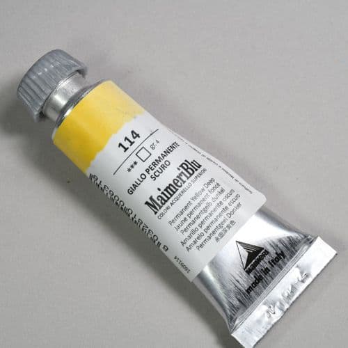 114 Permanent Yellow Deep Maimeri Blu Watercolor, 12ml tube.