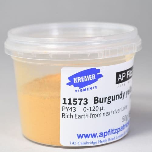 11573 Burgundy Yellow Ochre, Kremer Pigment, 50g plastic container