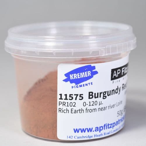 11575 Burgundy Red Ochre, Kremer Pigment, 50g plastic container