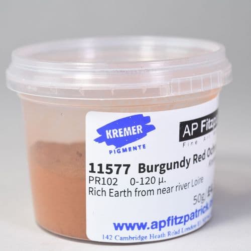 11577 Burgundy Red Ochre, deep Kremer Pigment, 50g plastic container
