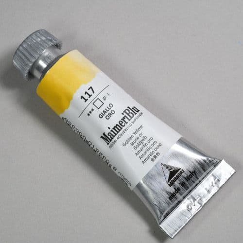 117 Golden Yellow Maimeri Blu Watercolor, 12ml tube. 20% 0ff (Discount applied at checkout)