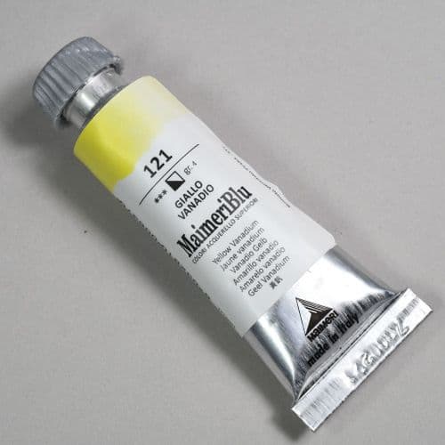 121 Yellow Vanadium Maimeri Blu Watercolor, 12ml tube.