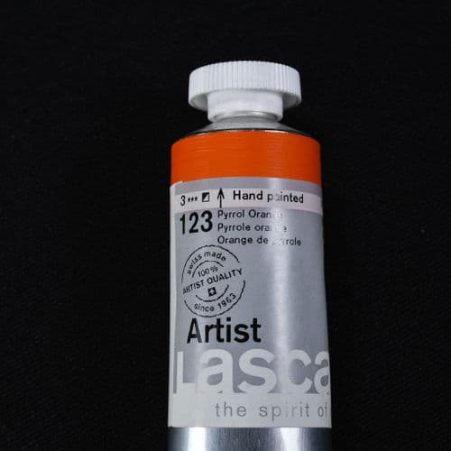 123 Pyrrole Orange. Lascaux Artists' Acrylic, 45ml tube