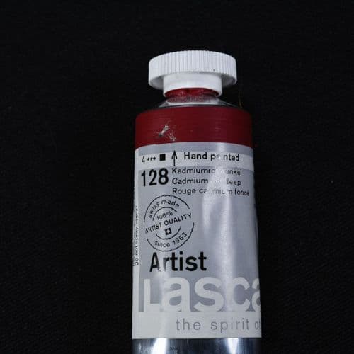 128 Cadmium Red Deep. Lascaux Artists' Acrylic, 45ml tube