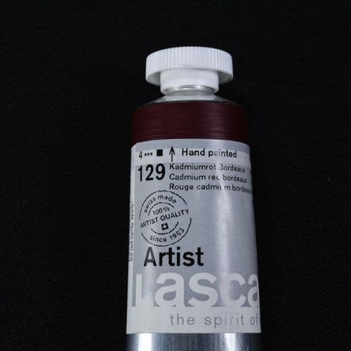 129 Cadmium Red Bordeaux. Lascaux Artists' Acrylic, 45ml tube