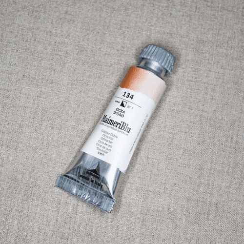 134 Golden Ochre Maimeri Blu Watercolor, 12ml tube.