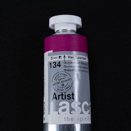 134 Quinacridone Magenta. Lascaux Artists' Acrylic, 45ml tube