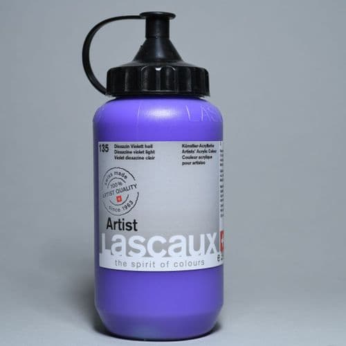 135 Dioxazine Violet Light. Lascaux Artists' Acrylic, 390ml bottle