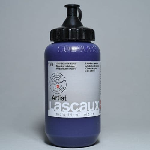 136 Dioxazine Violet Deep. Lascaux Artists' Acrylic, 390ml bottle