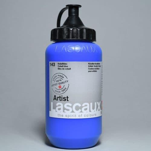 143 Cobalt Blue. Lascaux Artists' Acrylic, 390ml bottle