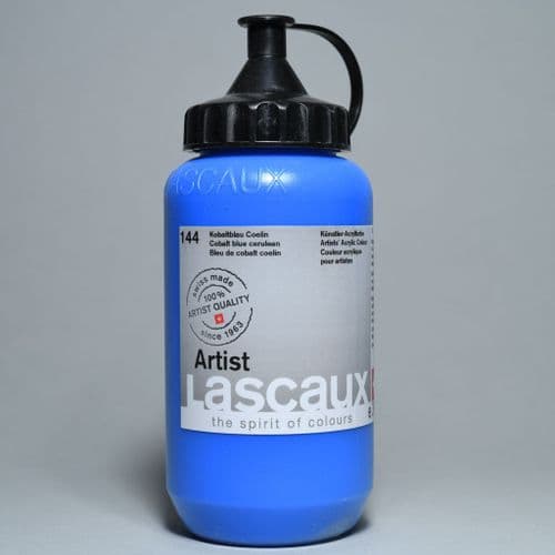 144 Cobalt Blue Cerulean. Lascaux Artists' Acrylic, 390ml bottle