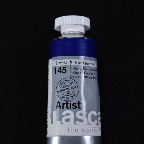 145 Phthalo Blue Deep, Lascaux Artists' Acrylic, 45ml tube