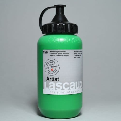 156 Cadmium Green Medium. Lascaux Artists' Acrylic, 390ml bottle