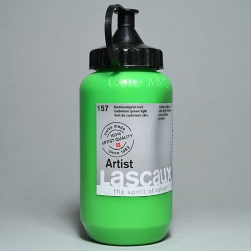 157 Cadmium Green Light. Lascaux Artists' Acrylic, 390ml bottle