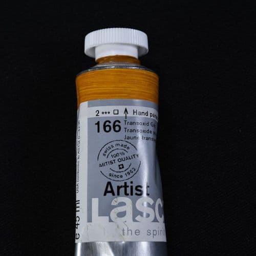166 Transoxide Yellow, Lascaux Artists' Acrylic, 45ml tube