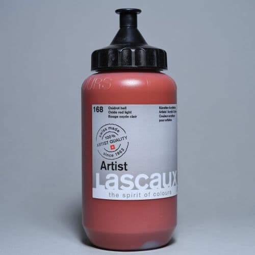 168 Oxide Red Light. Lascaux Artists' Acrylic, 390ml bottle