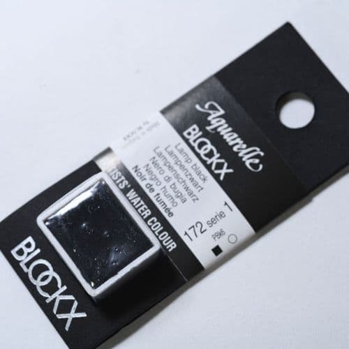 172 Lamp Black Blockx Watercolour Half Pan.