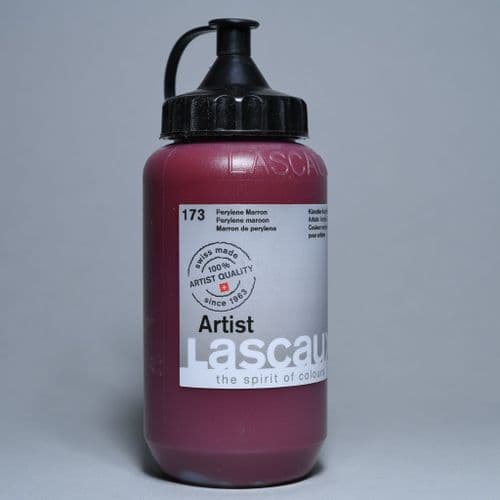 173 Perylene Maroon. Lascaux Artists' Acrylic, 390ml plastic container