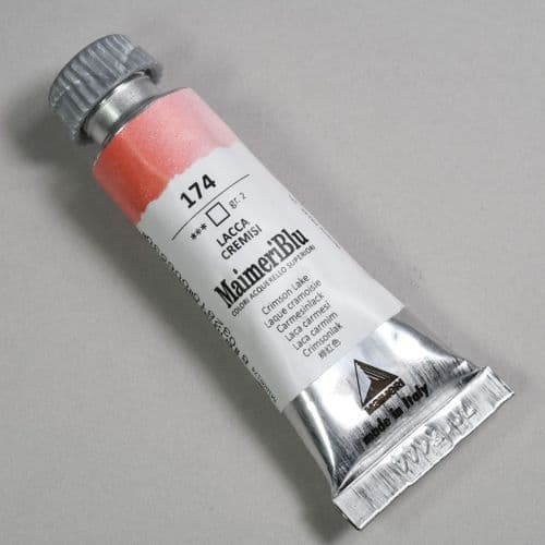 174 Crimson Lake Maimeri Blu Watercolor, 12ml tube.