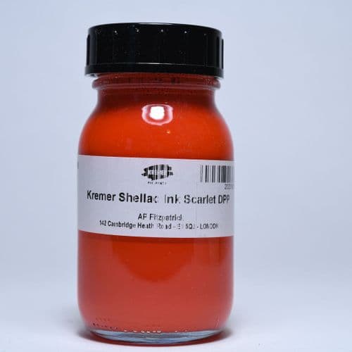 180338 Scarlet Kremer Shellac Ink, 100ml jar