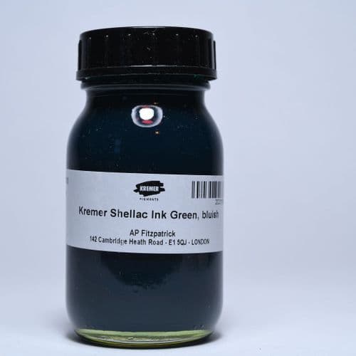 180370 Green, Bluish Kremer Shellac, 100ml jar