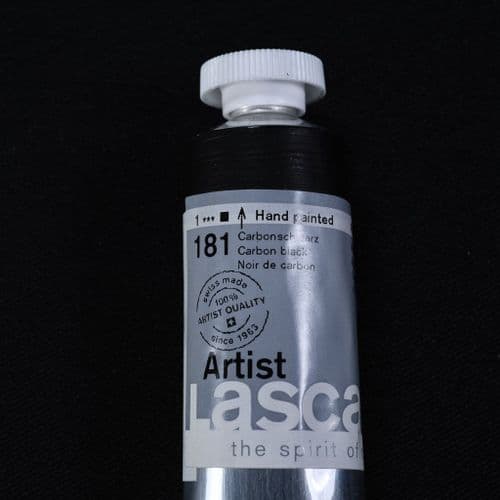 181 Carbon Black, Lascaux Artists' Acrylic, 45ml tube