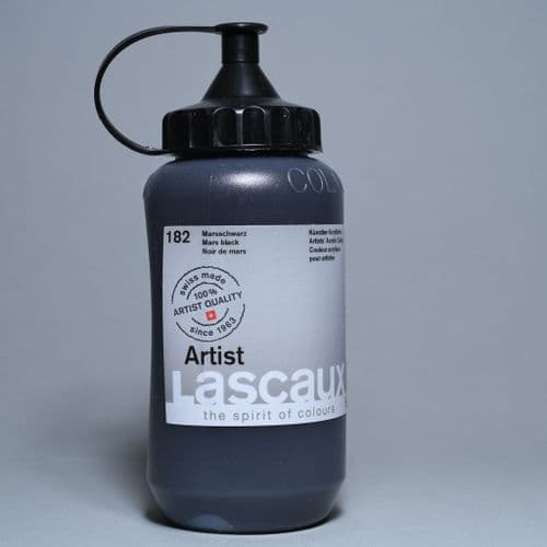 182 Mars Black. Lascaux Artists' Acrylic, 390ml plastic container