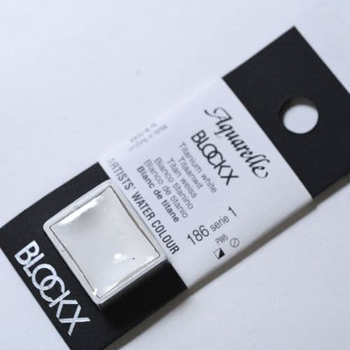186 Titanium White Blockx Watercolour Half Pan.