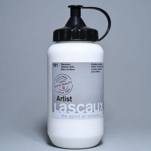 191 Titanium White. Lascaux Artists' Acrylic, 390ml bottle