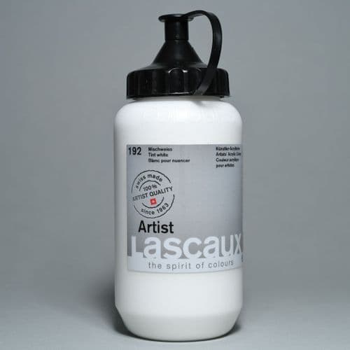 192 Tint White. Lascaux Artists' Acrylic, 390ml plastic container
