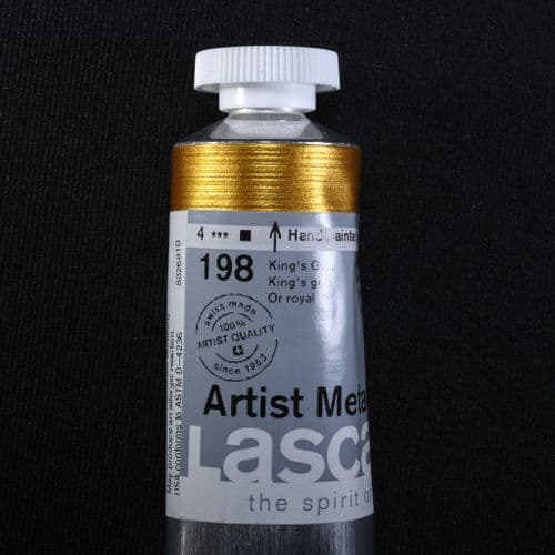 198 King's Gold. Lascaux Artist Metallics, 45ml tube