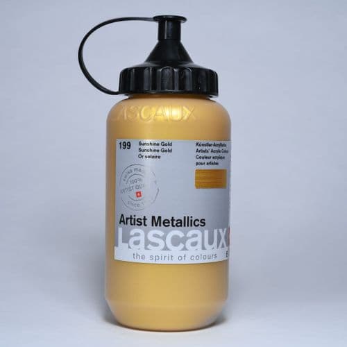 199 Sunshine Gold. Lascaux Artist Metallics, 390ml plastic container