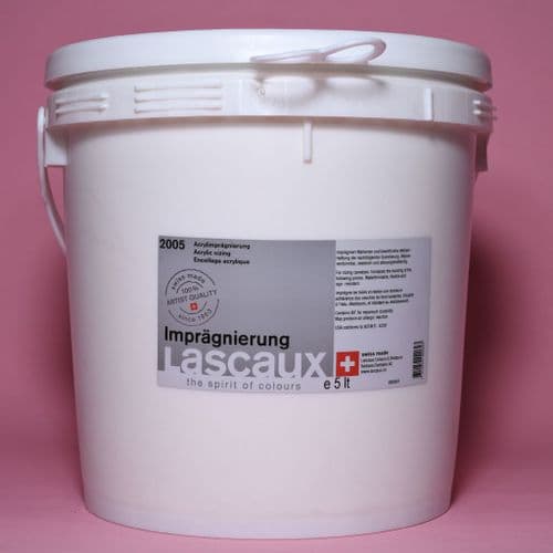 2005 Acrylic Transparent Size, Lascaux, 5 lt plastic container