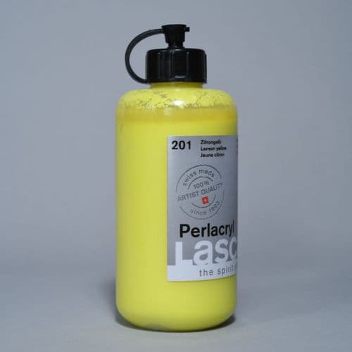 201 Lemon Yellow Lascaux Perlacryl, 250ml plastic container