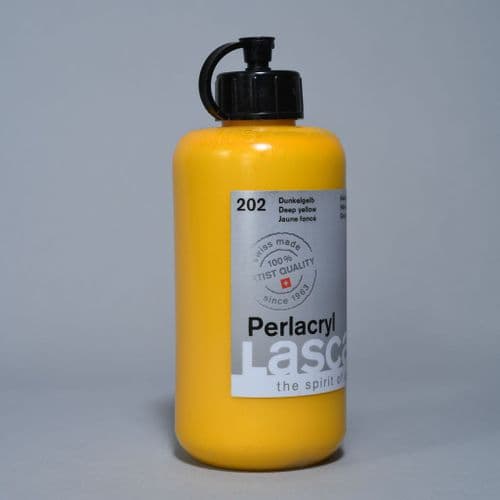 202 Deep Yellow Lascaux Perlacryl, 250ml plastic container