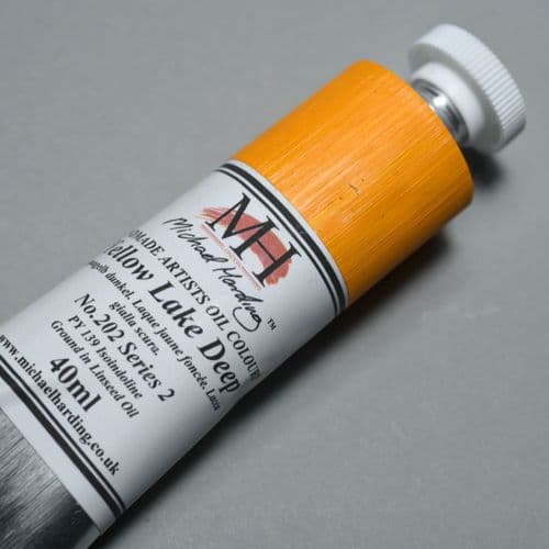 202 Yellow Lake Deep Michael Harding Oil Colour, 40ml tube. 5% off.