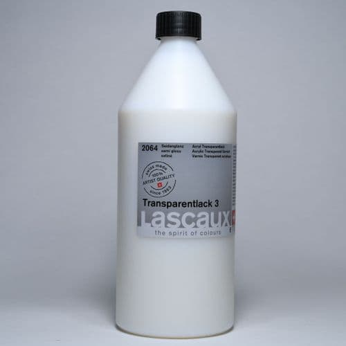 2064 Transparentlack 3 Satin Varnish. Lascaux, 1 lt plastic container