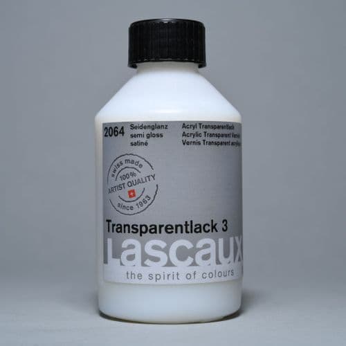 2064 Transparentlack 3 Satin Varnish. Lascaux, 250ml plastic container