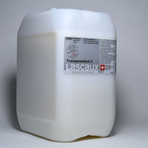 2064 Transparentlack 3 Satin Varnish. Lascaux, 5 lt plastic container