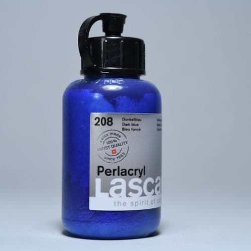 208 Dark Blue Lascaux Perlacryl, 85ml plastic container