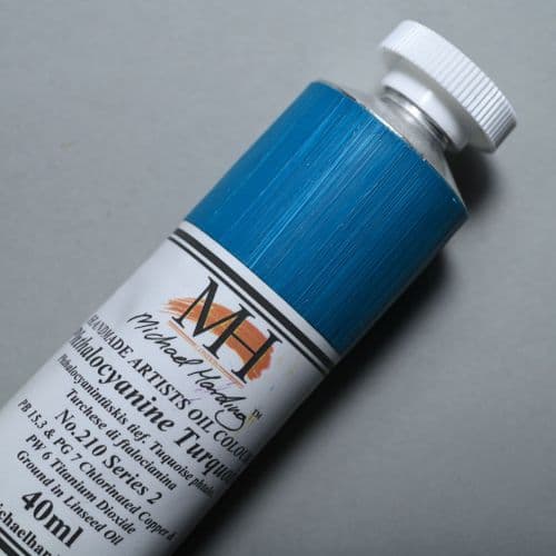 210 Phthalocyanine Turquoise Michael Harding Oil Colour, 40ml tube. 5% off.