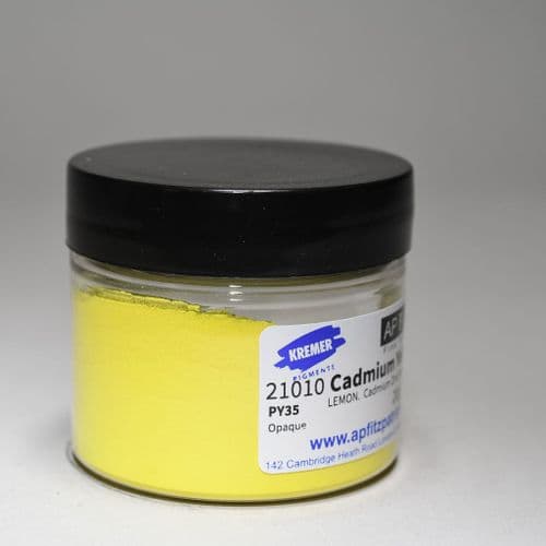 21010 Cadmium Yellow No.1 Lemon, Kremer Pigment, 20g plastic container