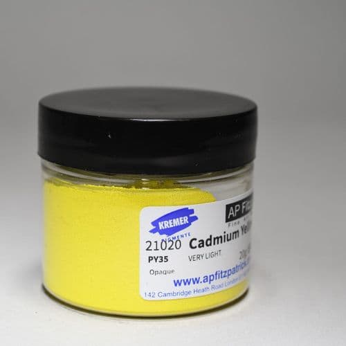21020 Cadmium Yellow No.2 Very Light, Kremer Pigment, 20g plastic container