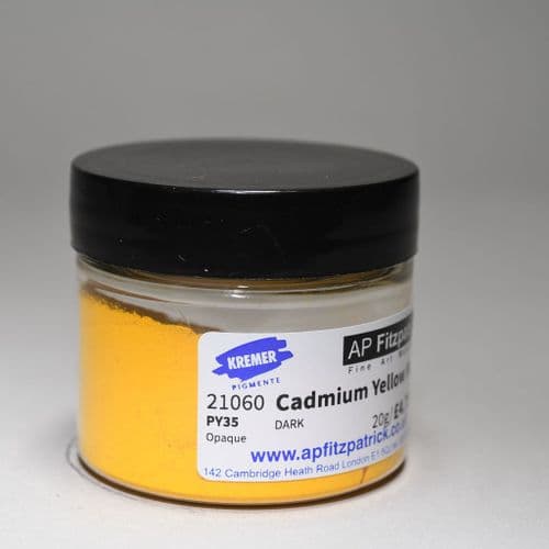 21060 Cadmium Yellow No.9 Deep, Kremer Pigment, 20g plastic container
