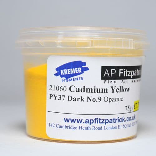 21060 Cadmium Yellow No.9 Deep, Kremer Pigment, 75g plastic container