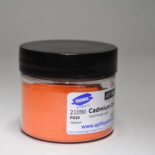 21090 Cadmium Orange No.0.5 Light, Kremer Pigment, 20g plastic container